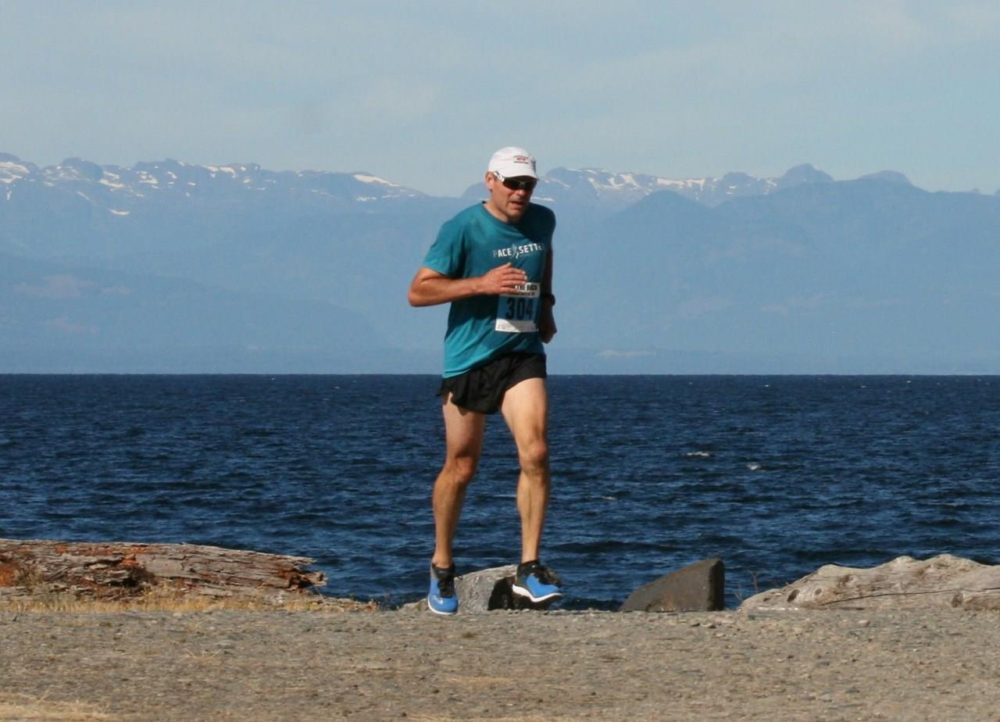 Larry Nightingale finishing Run the Rock Half Marathon 2017