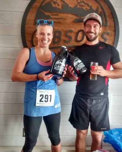 Chantelle Abma and Rian Mizzi, winners of Gibsons Tapworks 5K